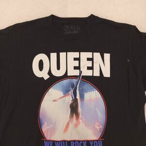 Queen Band Crew Neck Graphic Short Sleeve T Shirt Mens Size Large L Black